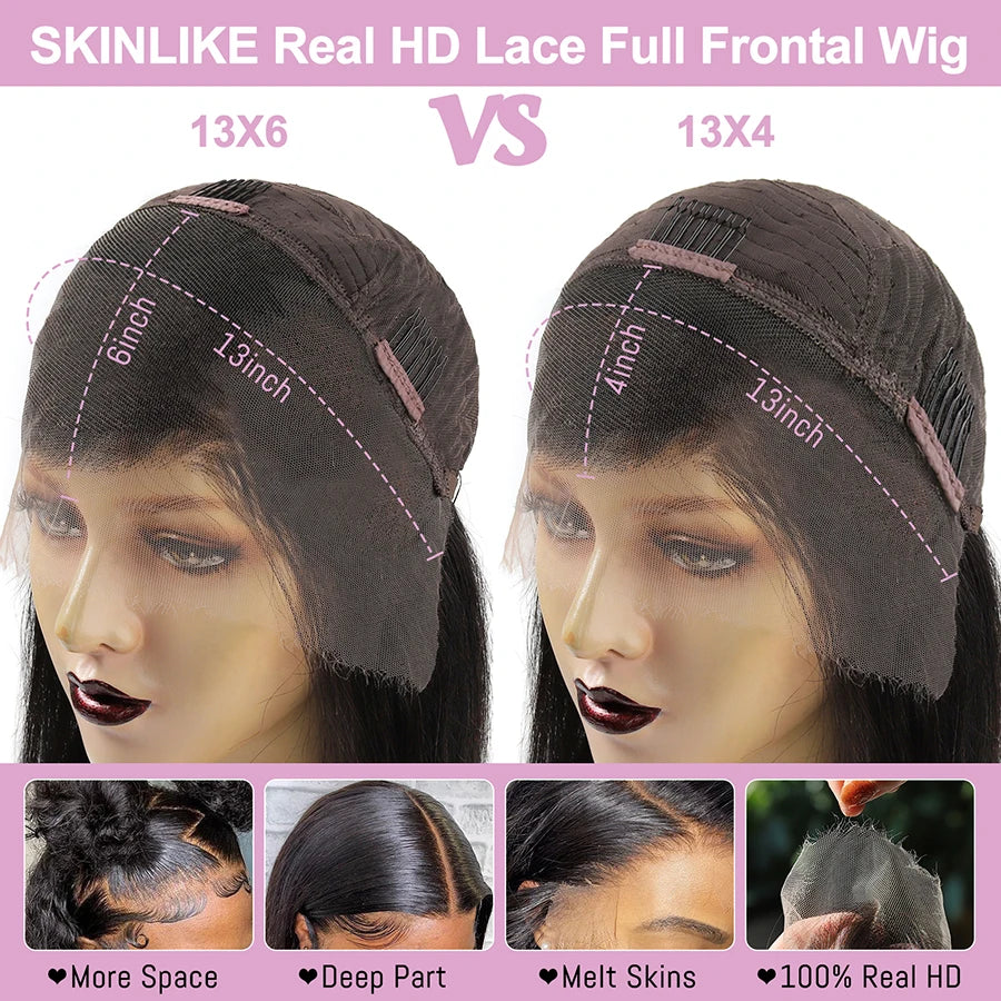 250% Afro Kinky Curly Baby Hair HD Lace Frontal Human Hair Wigs Deep Curly Glueless Wigs Melt Skins HD Full Lace Wigs for Woman