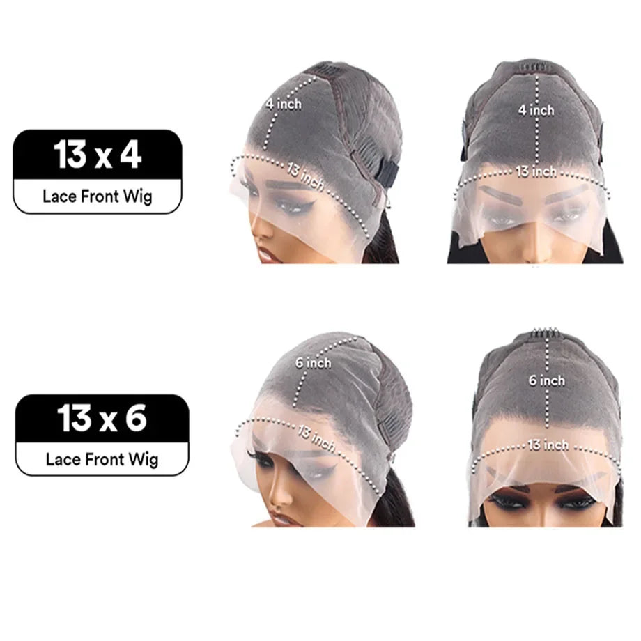 13x6 Hd Water Wave 40 Inch Curly Wave %100 Human Hair Lace Frontal Wig